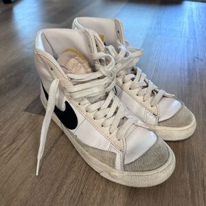 Nike White and Black High-Top Women's Sneakers
